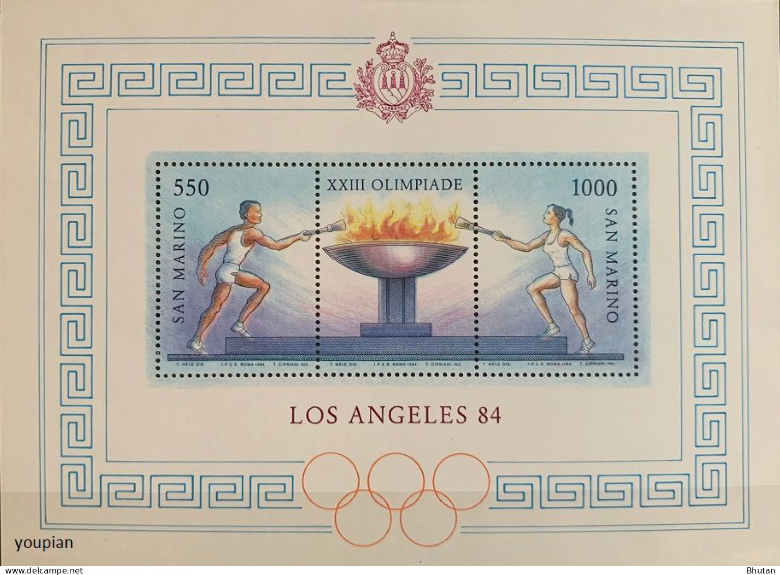 San Marino 1984, Summer Olympic Games In Los Angeles, MNH S/S - Unused Stamps