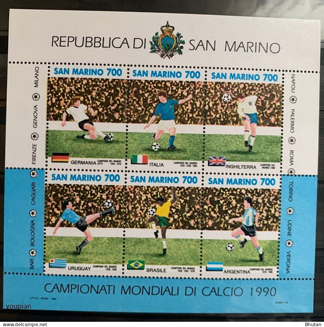 San Marino 1990, World Soccer Championship In Italy, MNH S/S - Unused Stamps
