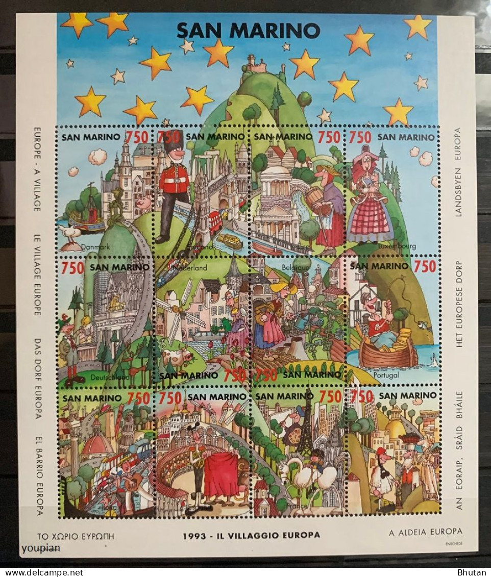 San Marino 1993, The Europa Village, MNH Sheetlet - Nuevos