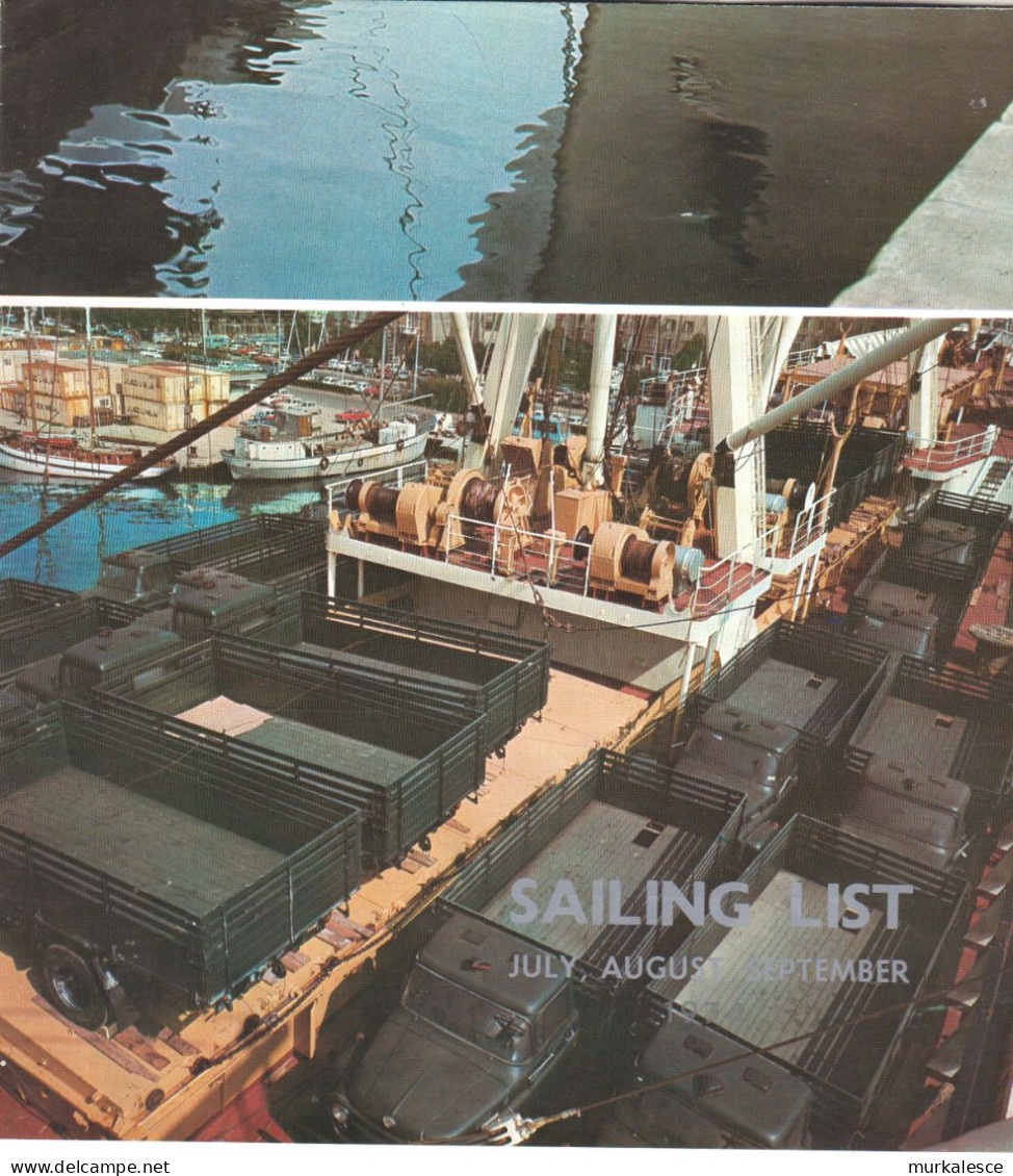 9283 --CROATIA HRVATSKA JUGOLINIJA SAILING LIST 1974 - Otros & Sin Clasificación