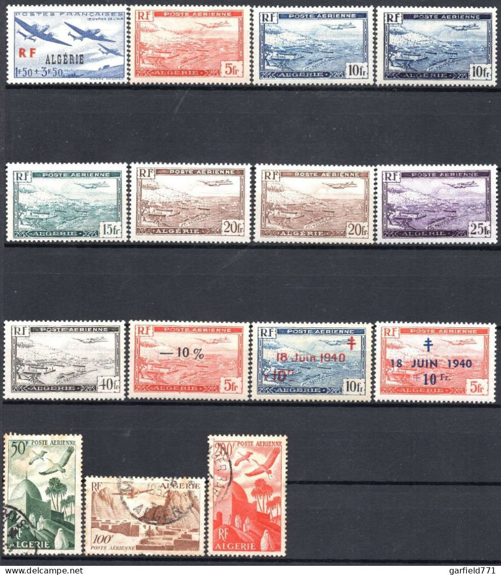 LOT De 15 ALGERIE Poste Aérienne 1945 / 1949 NEUF* Et Oblitéré - - Luchtpost