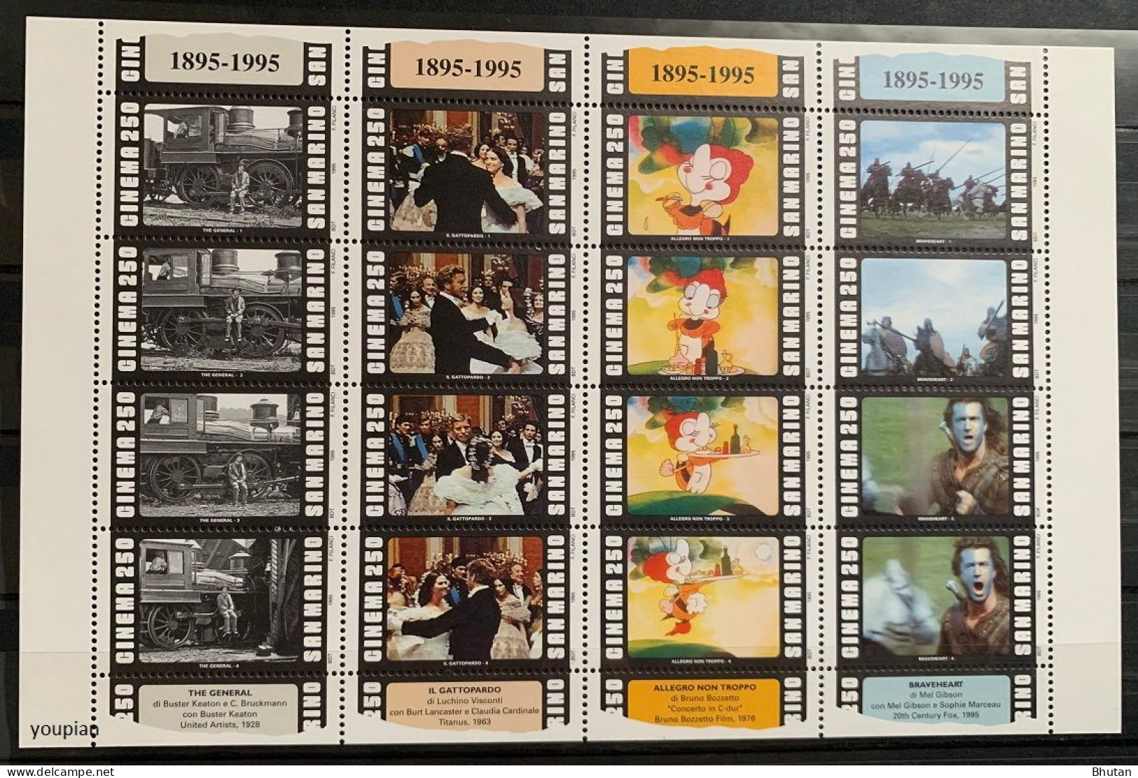 San Marino 1995, 100 Years Of Cinema, MNH Sheetlet - Unused Stamps