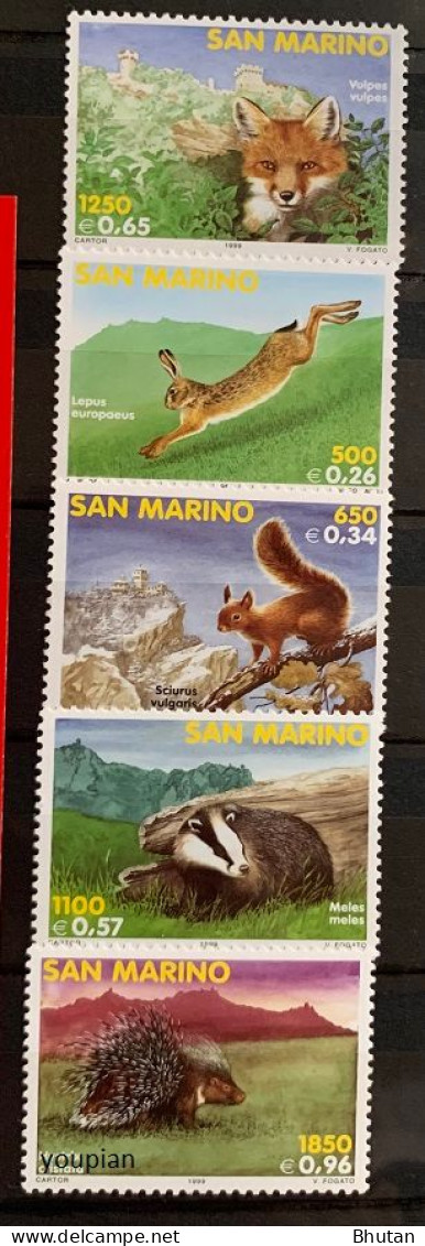 San Marino 1999, Forest Animals Of San Marino, MNH Stamps Set - Nuovi