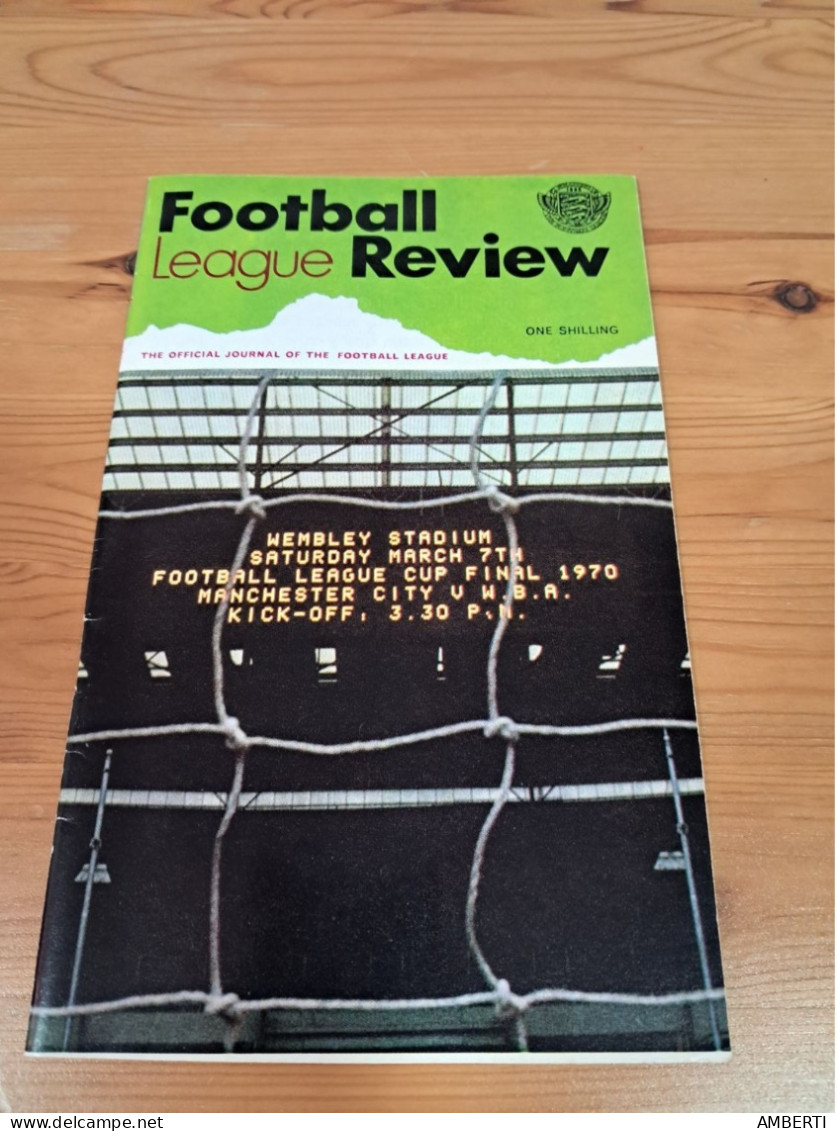 Football League Review Programa Final De La Copa De La Liga 1970 Entre Manchester City Y West Bromwich Albion - Deportes