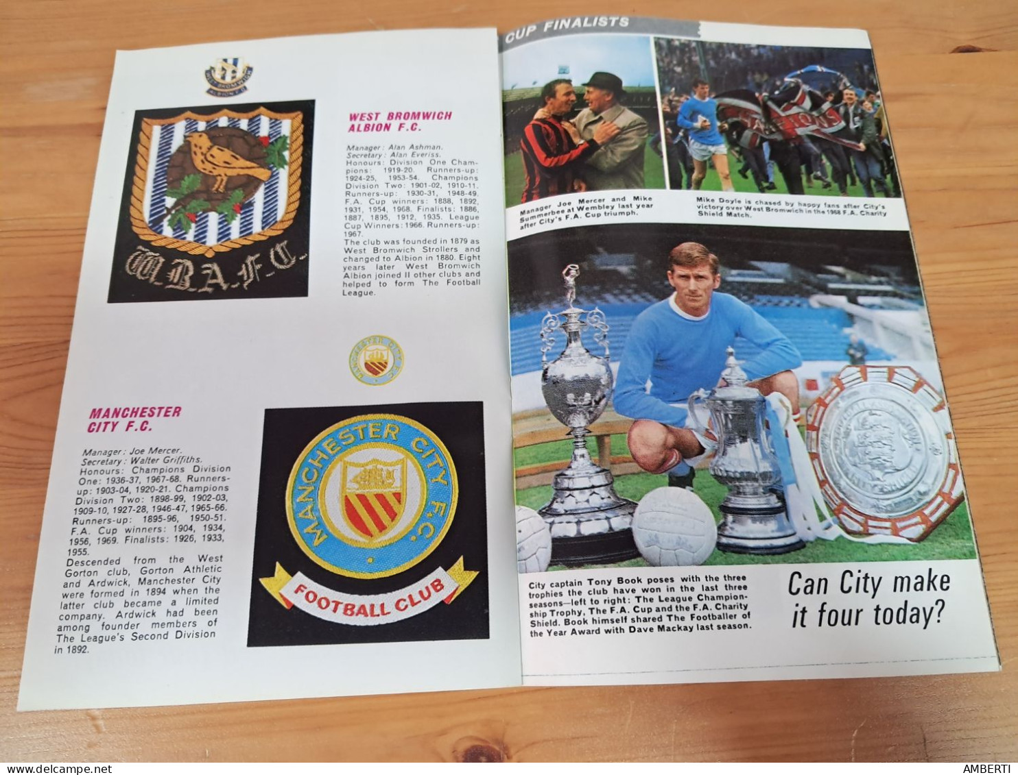 Football league Review Programa Final de la copa de la Liga 1970 entre Manchester City y West Bromwich Albion