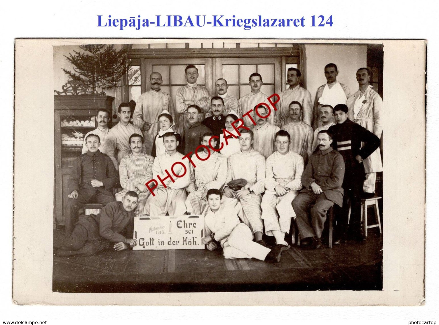 Liepāja-LIBAU-1916-Kriegslazaret 124-CARTE PHOTO Allemande-GUERRE 14-18-1 WK-Militaria-Lettland- - Lettonie