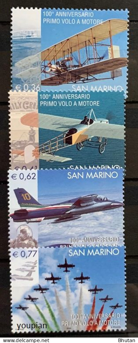 San Marino 2003, 100th Anniversary Of The First Flight Of Wright Brothers, MNH Stamps Set - Unused Stamps