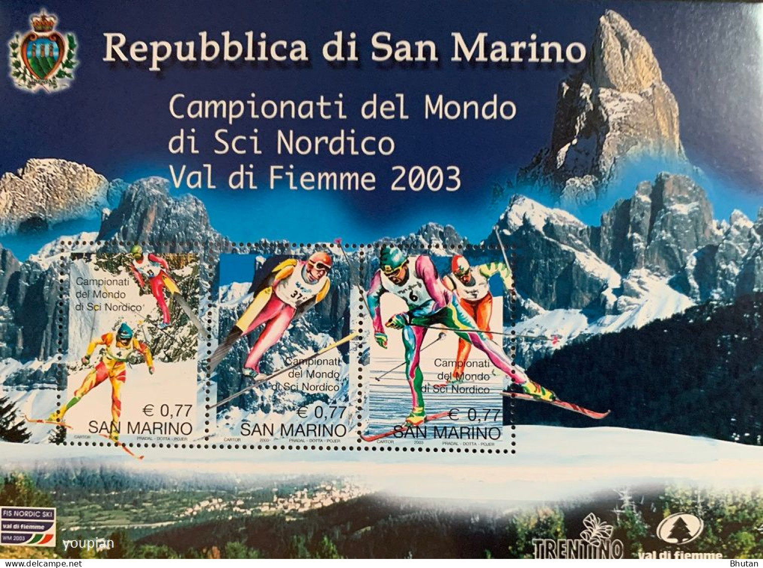 San Marino 2003, Nordic Ski Championship Val Di Fiemme, MNH S/S - Ongebruikt