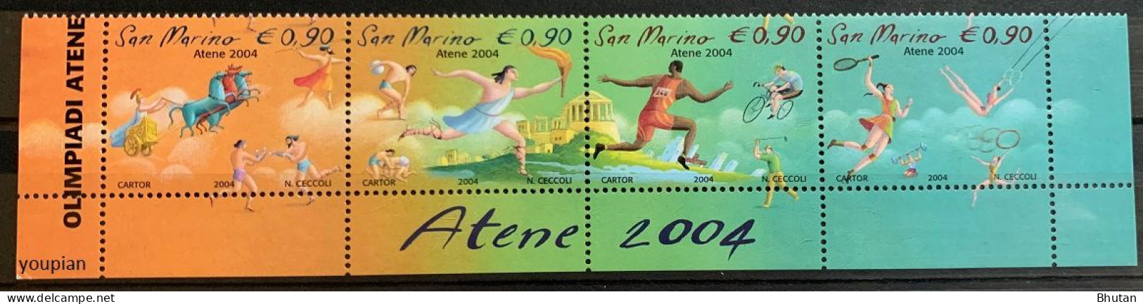 San Marino 2004, Summer Olympic Games In Athens, MNH Stamps Strip - Ungebraucht