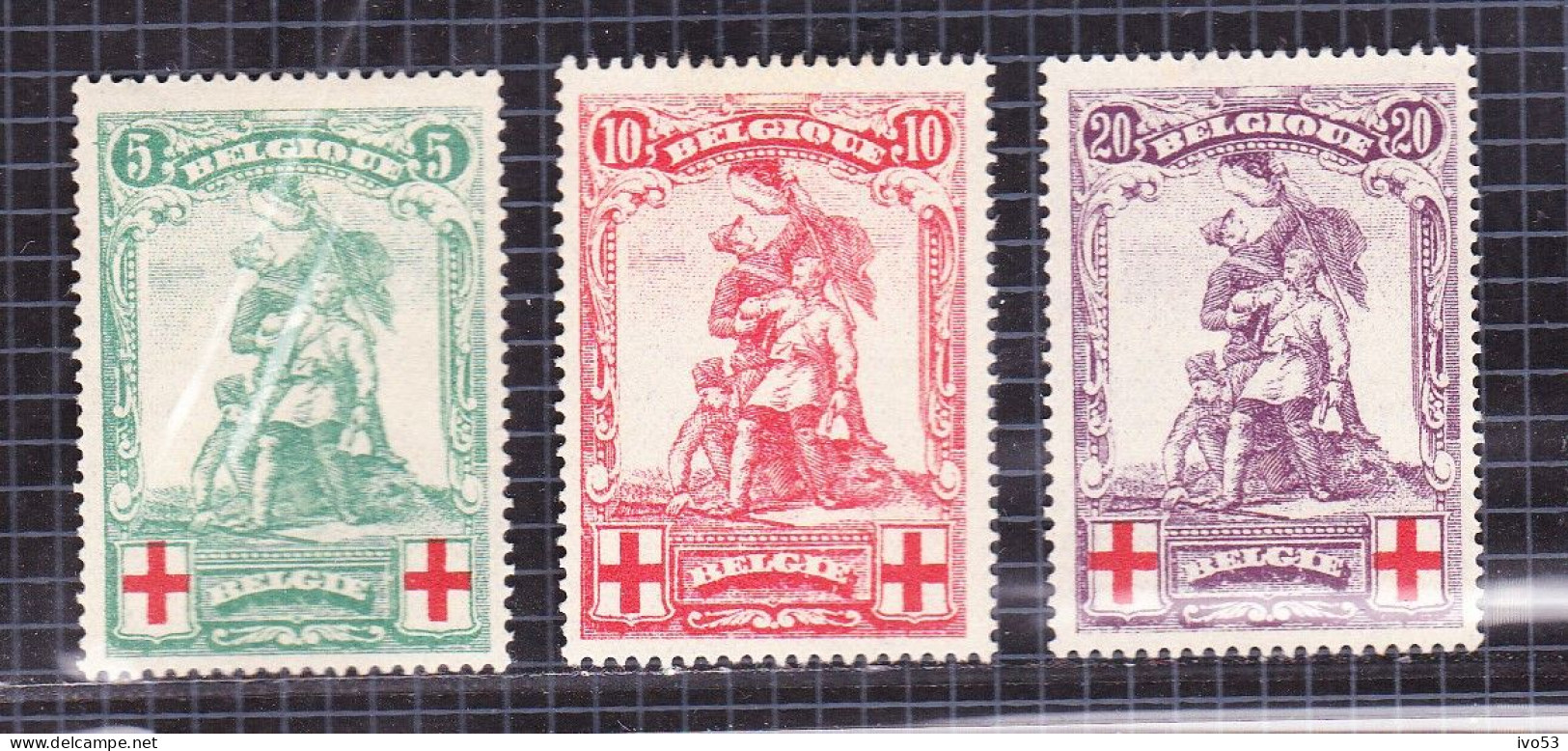 1914 Nr 126-28* Met Scharnier.De Merode.OBP 80 Euro. - 1914-1915 Rotes Kreuz