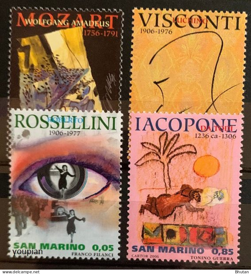 San Marino 2006, Birth And Death Anniversaries Of Famous People, MNH Stamps Set - Neufs