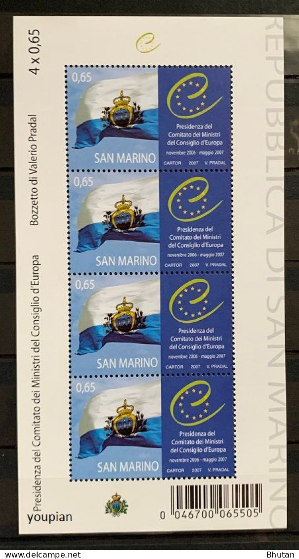 San Marino 2007, Presidency Of EU Ministers, MNH Sheetlet - Unused Stamps