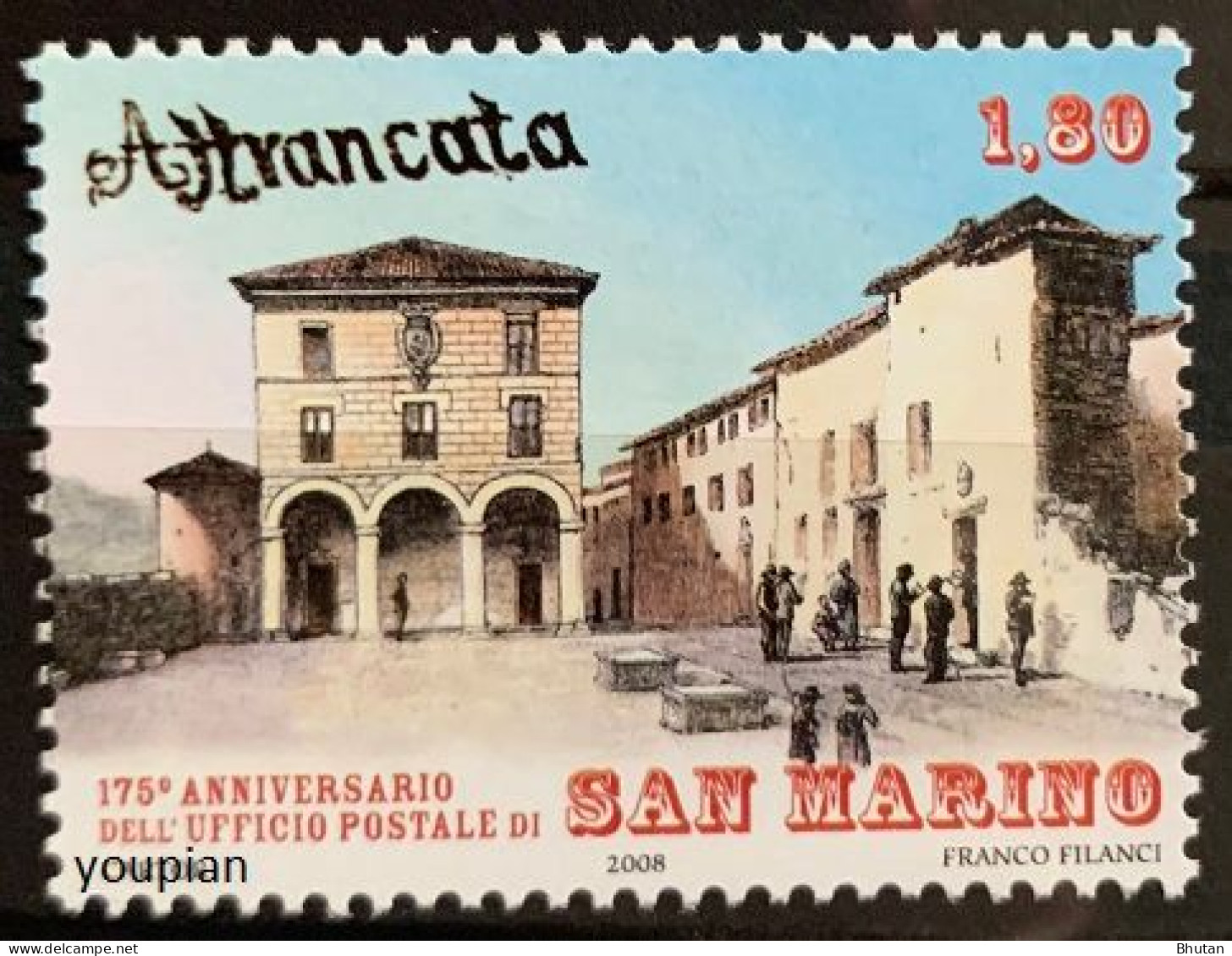 San Marino 2008, 175 Years Postal Office In San Marino, MNH Single Stamp - Ongebruikt