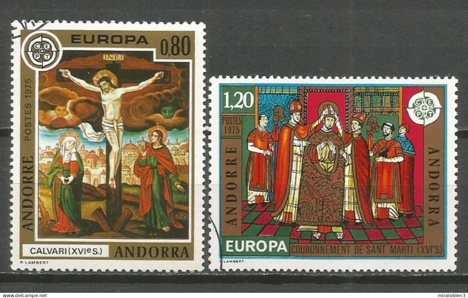 ANDORRA YVERT NUM. 243/244 SERIE COMPLETA MATASELLADA EUROPA CEPT - Gebruikt