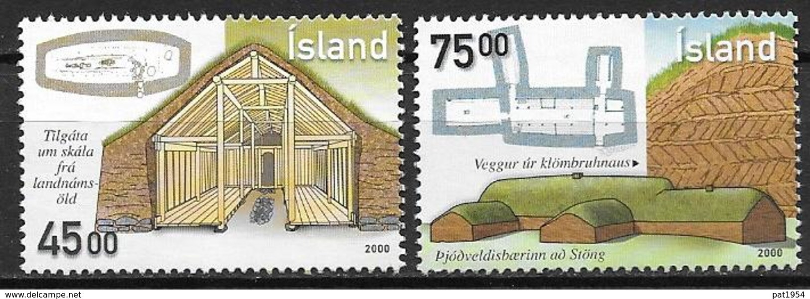 Islande 2000 N°902/903 Neufs** Architecture - Ungebraucht