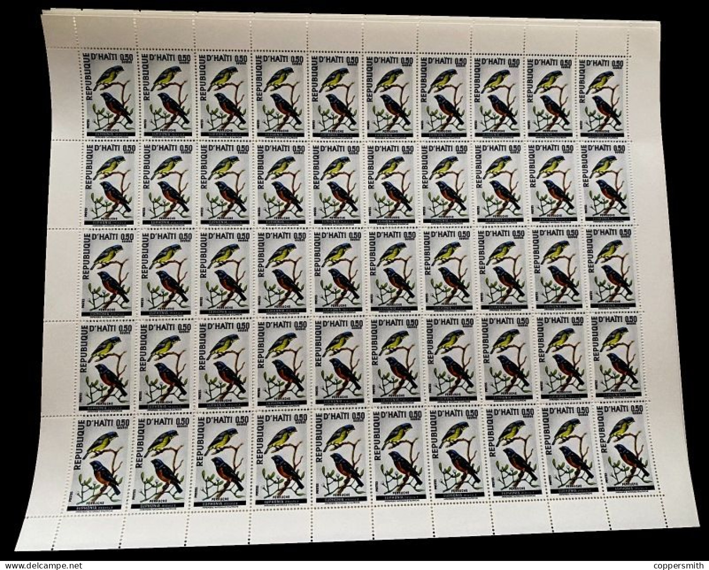 (007 BO) Haiti  Fauna / Animals / Birds / Oiseaux / Vögel / Complete Sheets Of 50 / Rare / Scarce ** / Mnh  Mi 1019-27 - Haïti