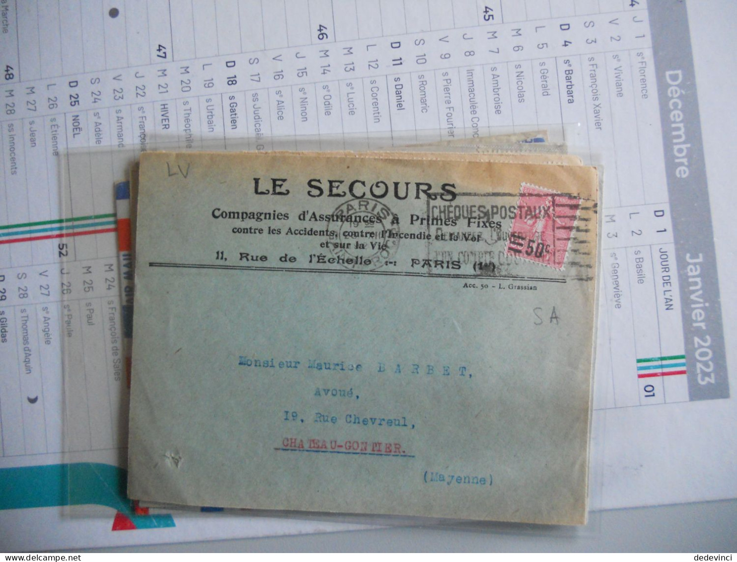 Lettre En-tête : Le Secours Avec Timbre Perforé - Covers & Documents