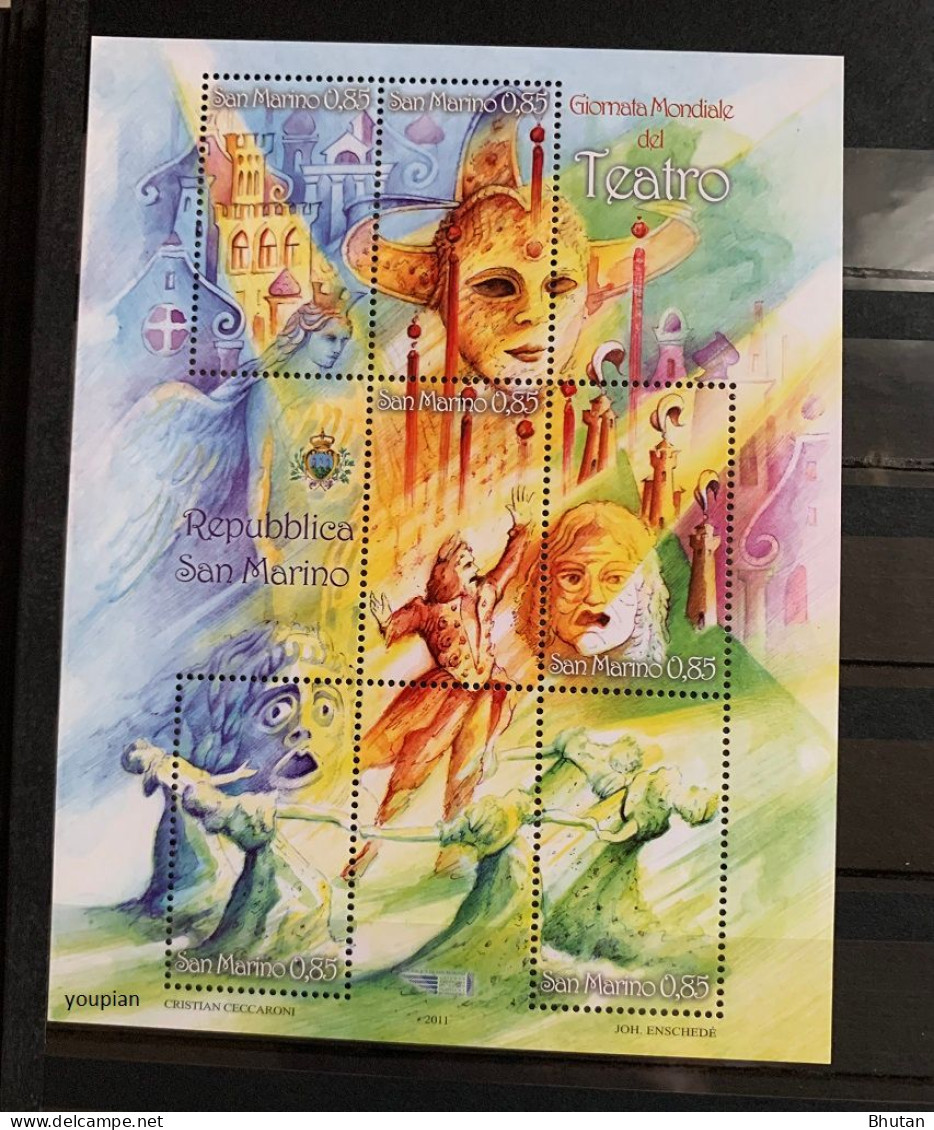 San Marino 2011, World Theatre Day, MNH S/S - Unused Stamps