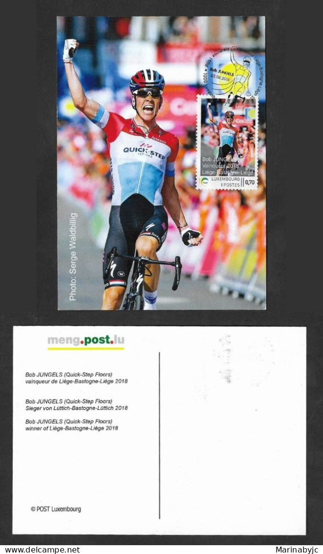 SE)2018 LUXEMBOURG, CYCLING POSTCARD, BOB JUNGLES LEAGUE WINNER, UNCIRCULATED, XF - Usati