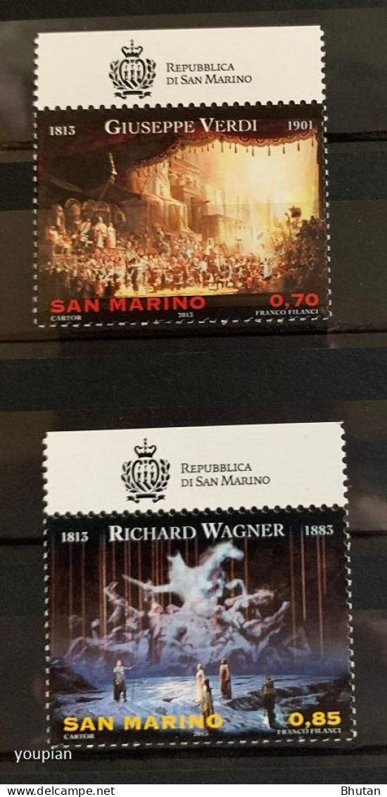 San Marino 2013, 200th Birth Anniversary Of Giuseppe Verdi And Richard Wagner, MNH Stamps Set - Unused Stamps