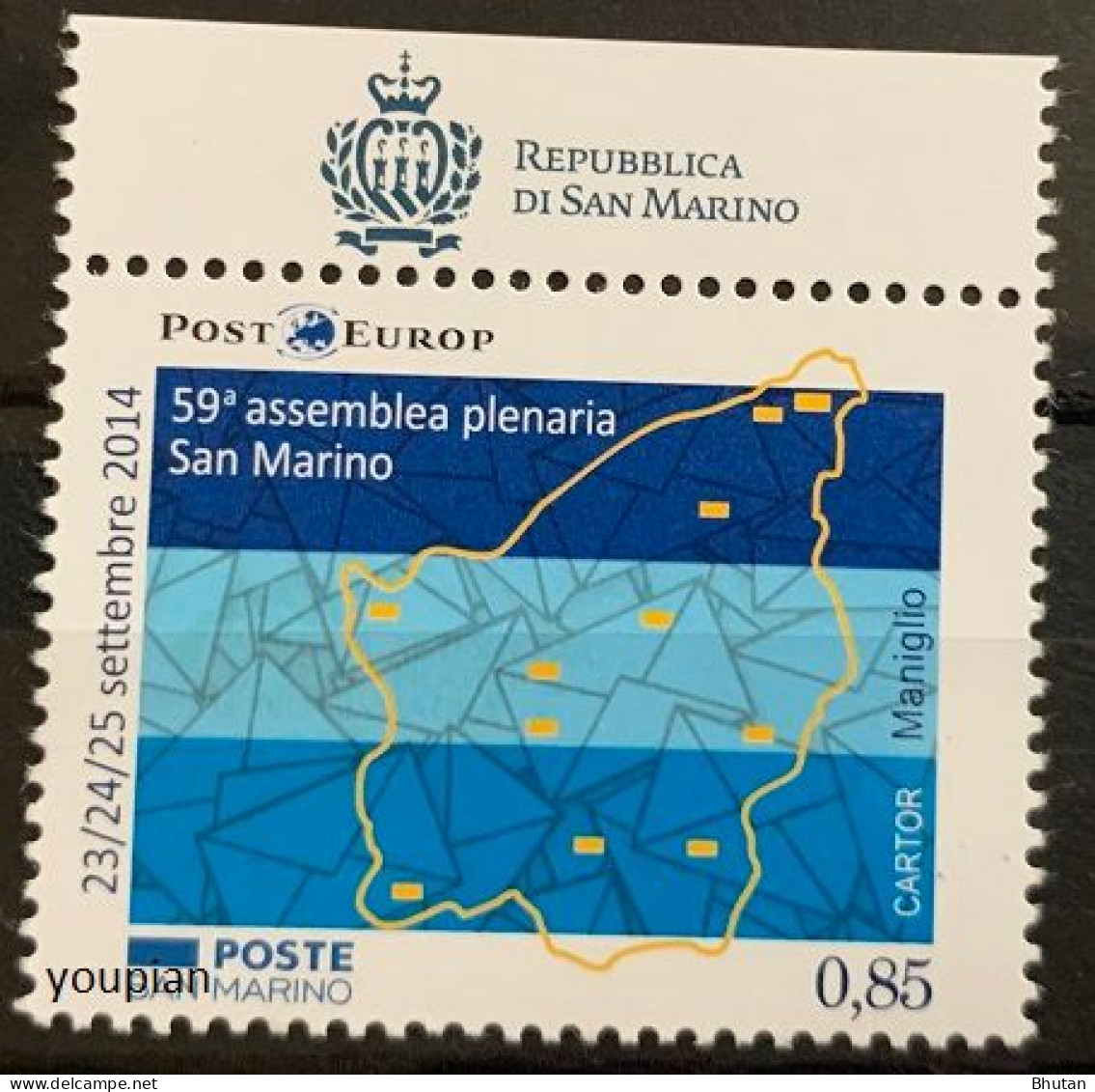 San Marino 2014, Assembly Of Post Europe, MNH Single Stamp - Neufs