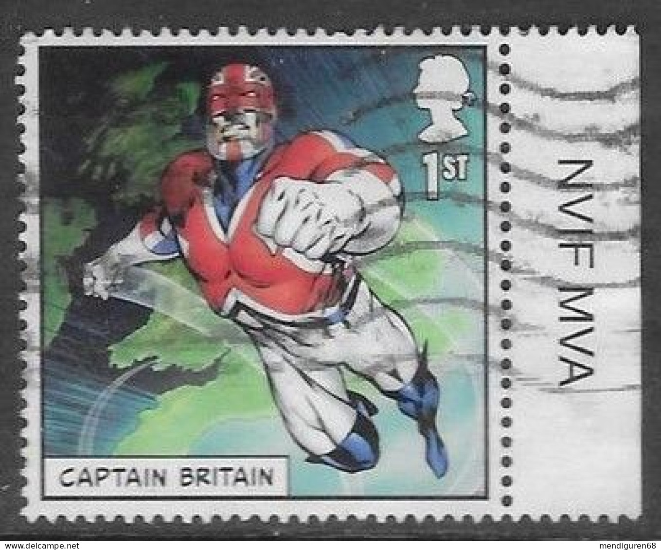 GROSSBRITANNIEN GRANDE BRETAGNE GB 2019 MARVEL COMICS: CAPTAIN BRITAIN 1st USED SG 4186 MI 4341 YT 4753 SC 3819 - Gebraucht