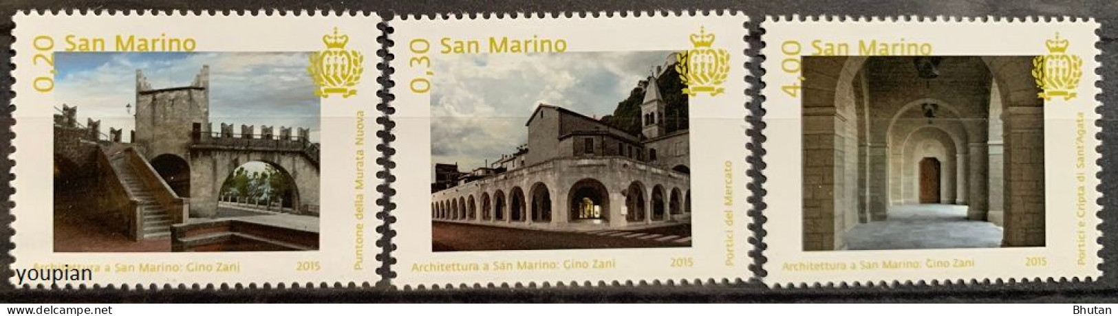 San Marino 2015, Architecture - Gino Zani, MNH Stamps Set - Neufs