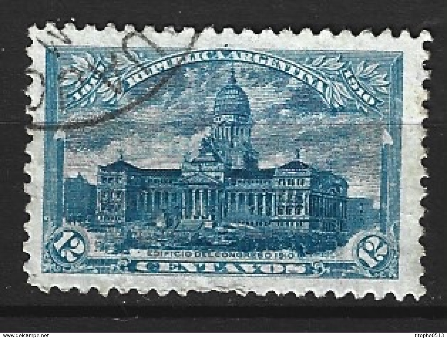 ARGENTINE. N°155 Oblitéré De 1910. Palais Du Congrès. - Used Stamps