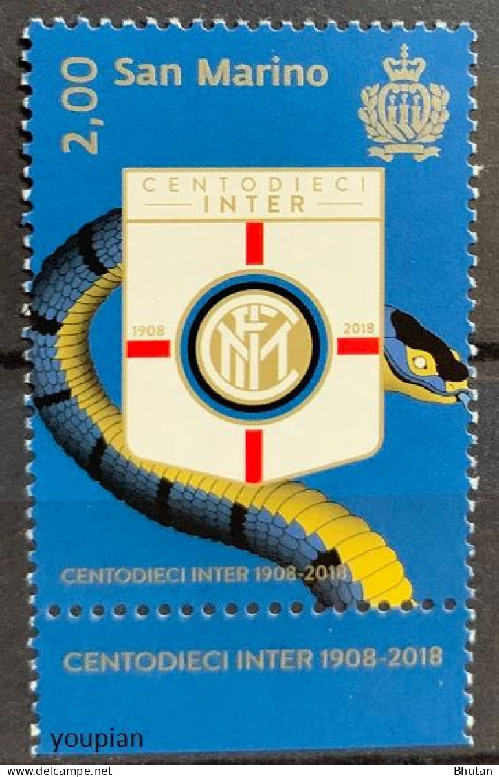 San Marino 2018, Inter Football Club, MNH Single Stamp - Unused Stamps