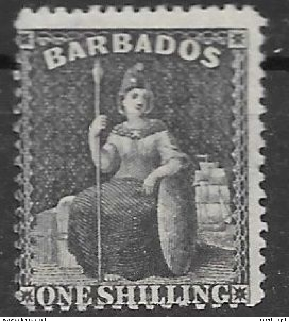 Barbados Mh * 1872 220 Euros Very Low Hinge Trace Original Gum - Barbados (...-1966)