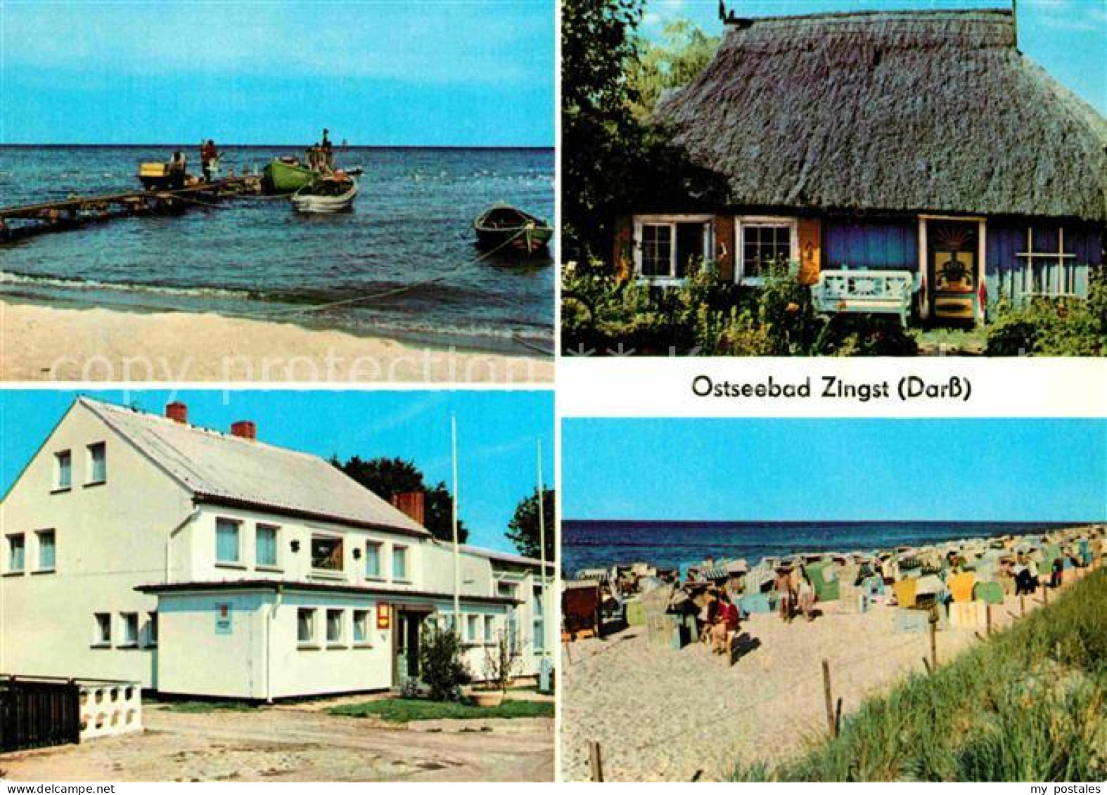 72781919 Zingst Ostseebad Fischerstrand Rohrdachkaten FDGB Erholungsheim Strand  - Zingst