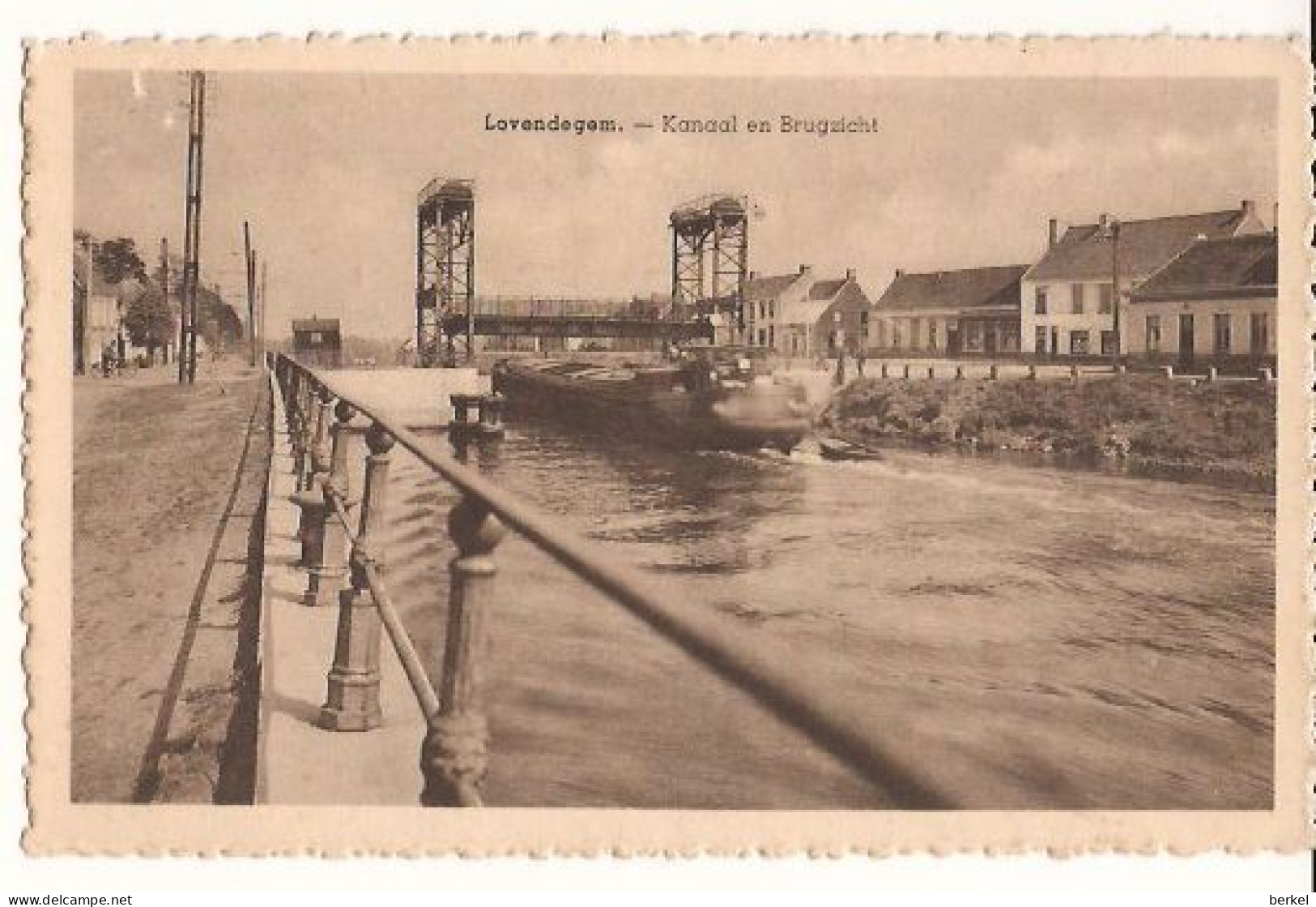 LOVENDEGEM KANAAL  EN BRUGZICHT BINNENVAARTSCHIP BOOT NR  457 D1 - Lovendegem