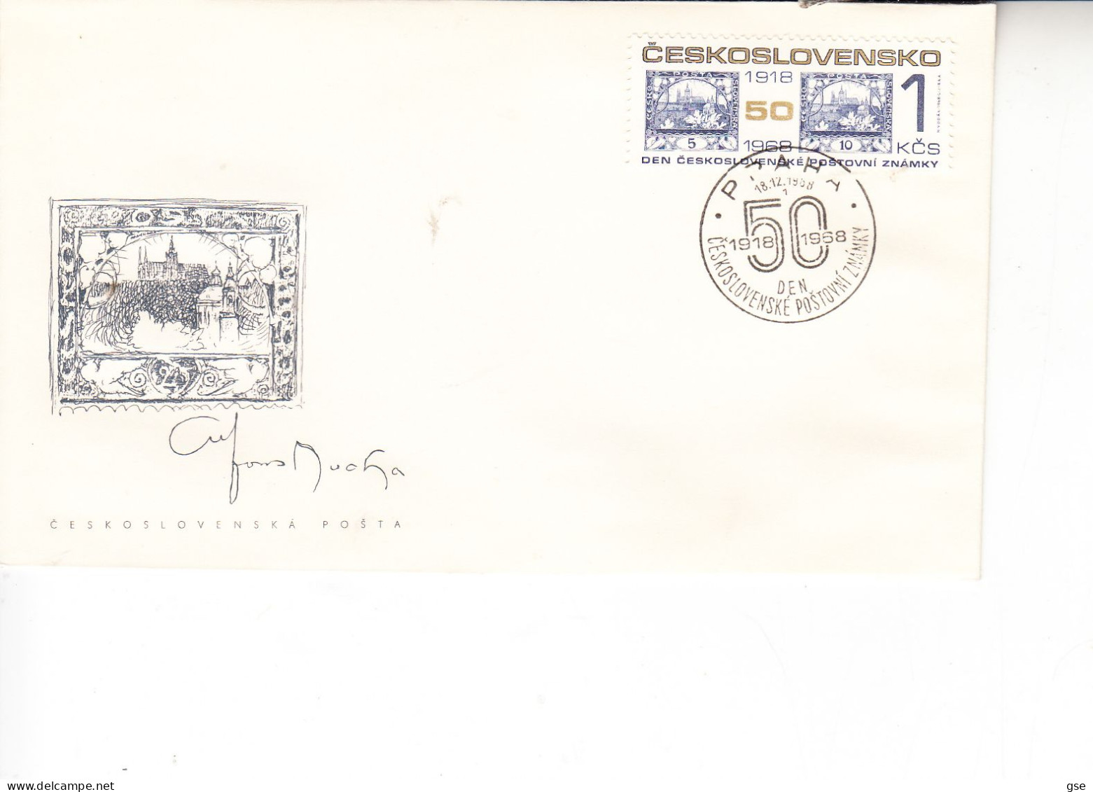 CECOSLOVACCHIA  1968 - Yvert  1691 Su Lettera - 50° Francobollo - Brieven En Documenten