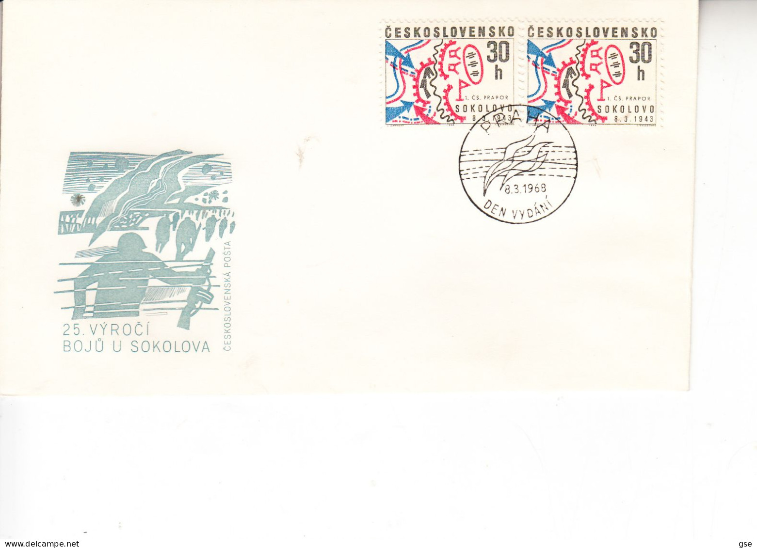 CECOSLOVACCHIA  1968 - Yvert  1612 Su Lettera - Battaglia Di Socolova - Briefe U. Dokumente