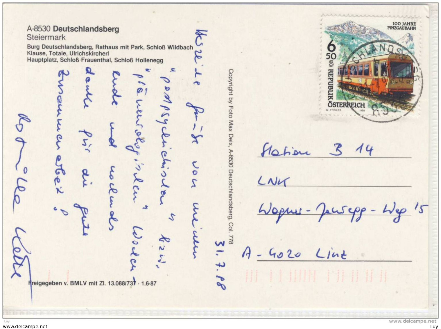 DEUTSCHLANDSBERG - Panorama Flugaufnahme, Mehrbildkarte, Sondermarke, Nice Stamp - Deutschlandsberg
