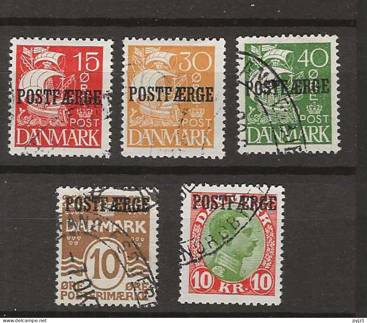 1927 USED Danmark Mi 11-15 - Pacchi Postali