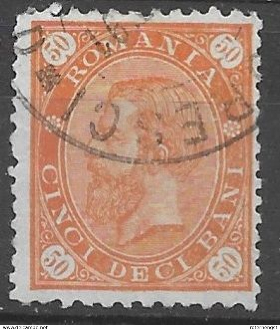 Romania VFU 1890 Better Dark Orange And Perf - Usado