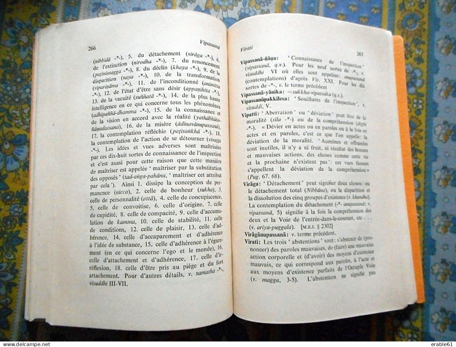 VOCABULAIRE PALI FRANCAIS DES TERMES BOUDDHIQUES ADYAR PARIS PAR MYANATILOKA 1961 - Dictionnaires