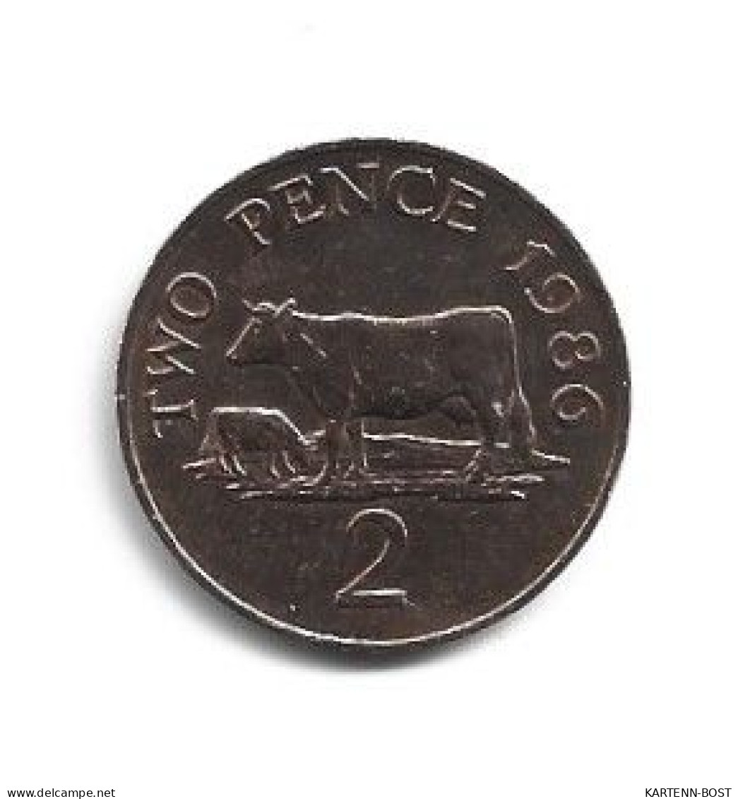 2 - TWO PENCE 1986 - GUERNESEY - ÉLISABETH II - Guernesey