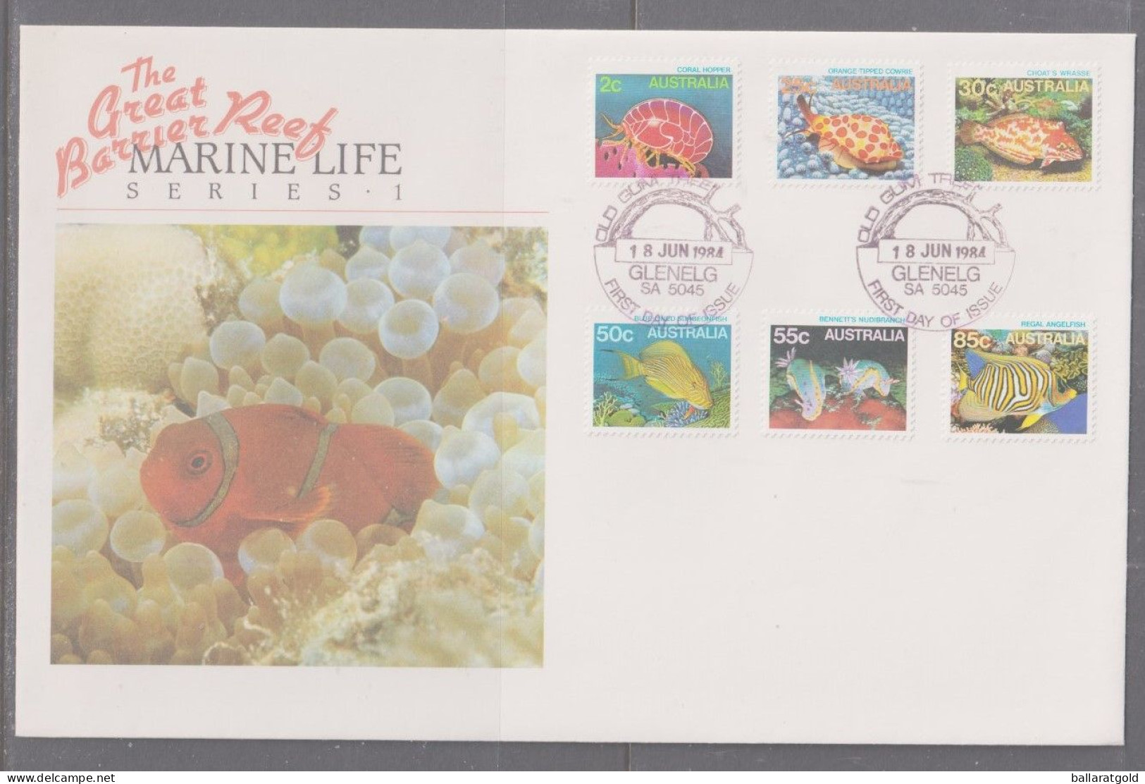 Australia 1984 Marine Life Big First Day Cover- Glenelg SA 5045 - Briefe U. Dokumente