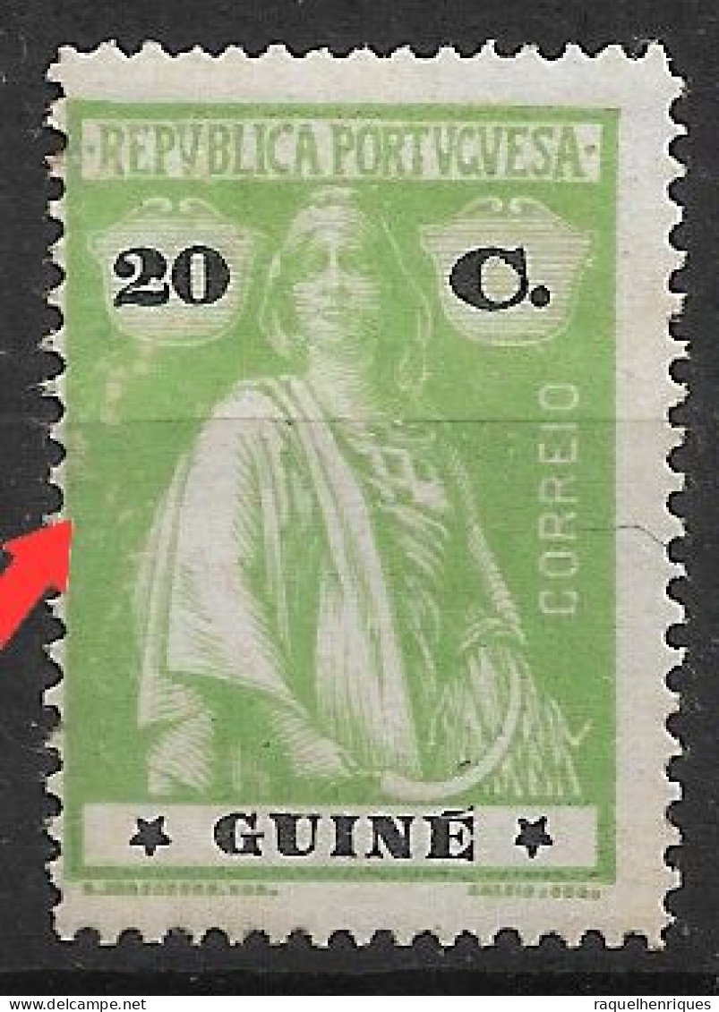 PORTUGUESE GUINEA 1914 CERES 20C - 15x14 - MH CLICHE VAR. (NP#72-P07-L4) - Portuguese Guinea