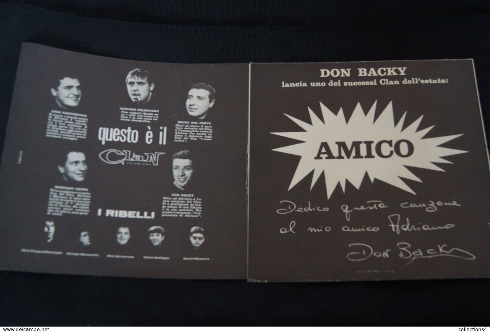 DON BACKY AMICO SP ITALIEN 1963 VALEUR + LABEL CLAN ADRIANO CELENTANO - Autres - Musique Italienne