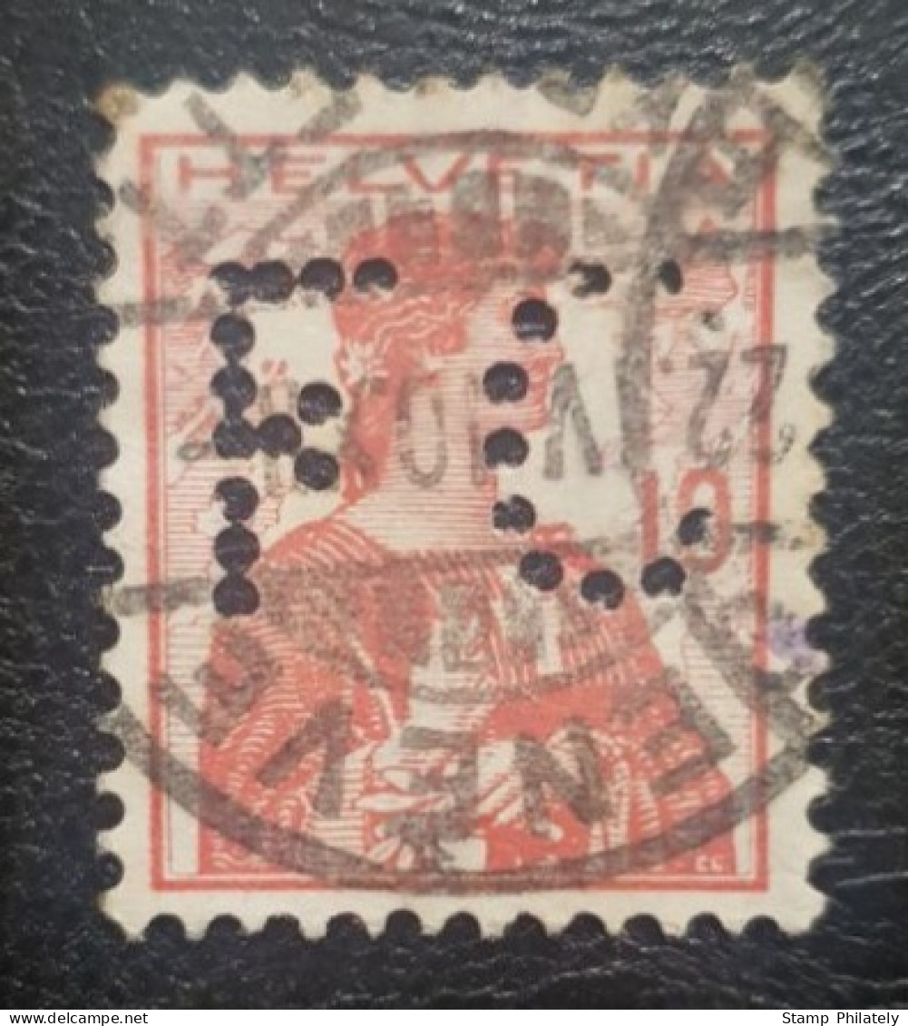 Switzerland Used Postmark Perfin Stamp Geneve Cancel - Perforés