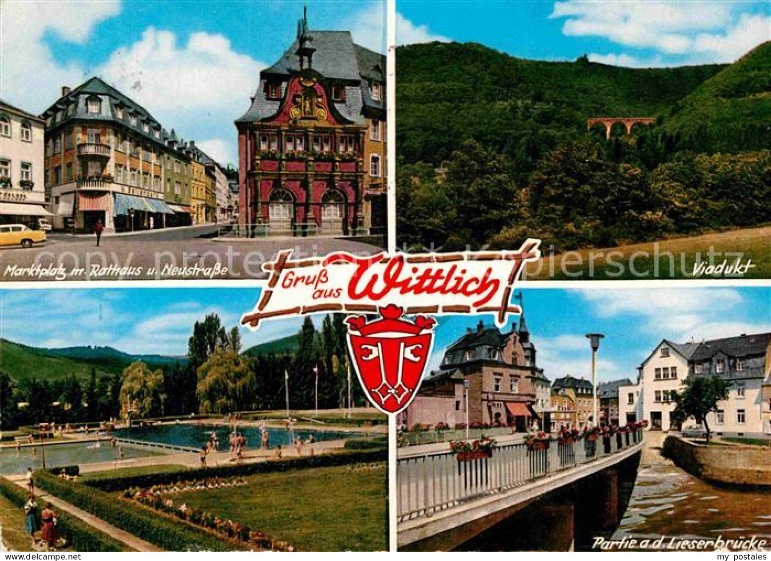 72772737 Wittlich Marktplatz Mit Rathaus Und Neustrasse Viadukt Schwimmbad Liese - Wittlich