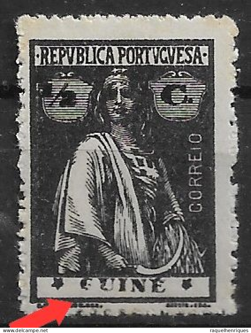 PORTUGUESE GUINEA 1920 CERES 1/2C - 15x14 - STARS II-II - MNH CLICHE VAR. (NP#72-P07-L5) - Guinea Portoghese