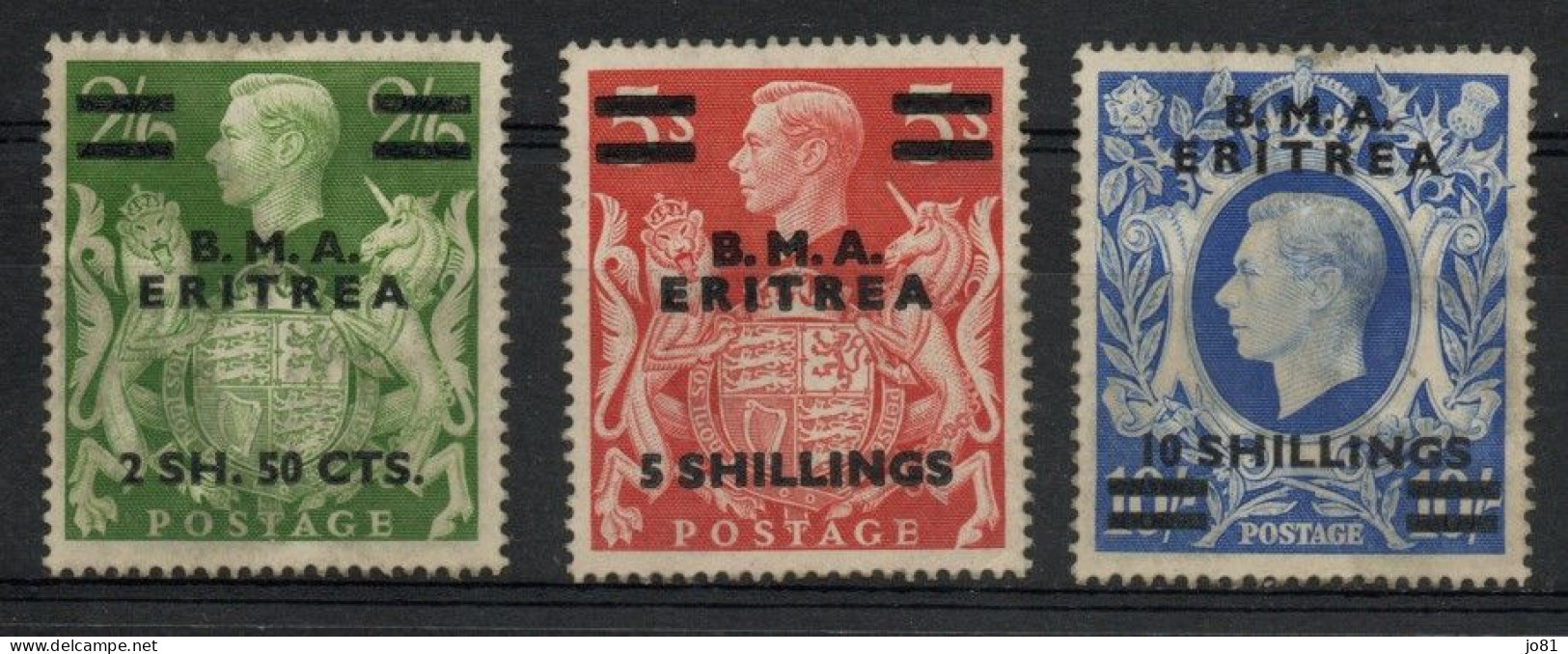 Erythrée - Occupation Anglaise YT 10-12 Neuf Sans Gomme (X) MNG - Eritrea