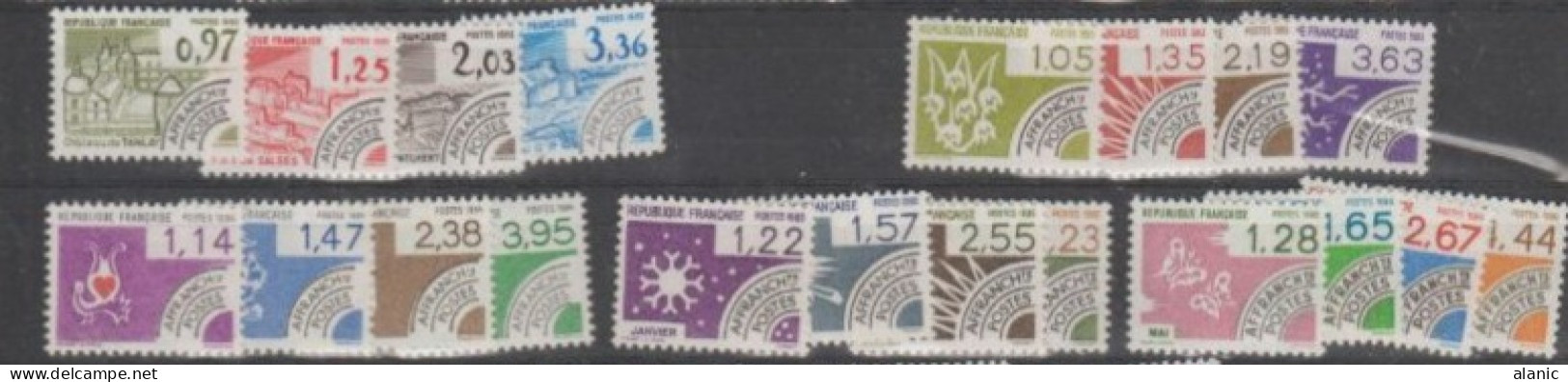 FRANCE-PREOBLITERES 1982 à1987-N° 174/197  ** Neufs Sans Charnière(24 Valeurs) TBE - 1964-1988