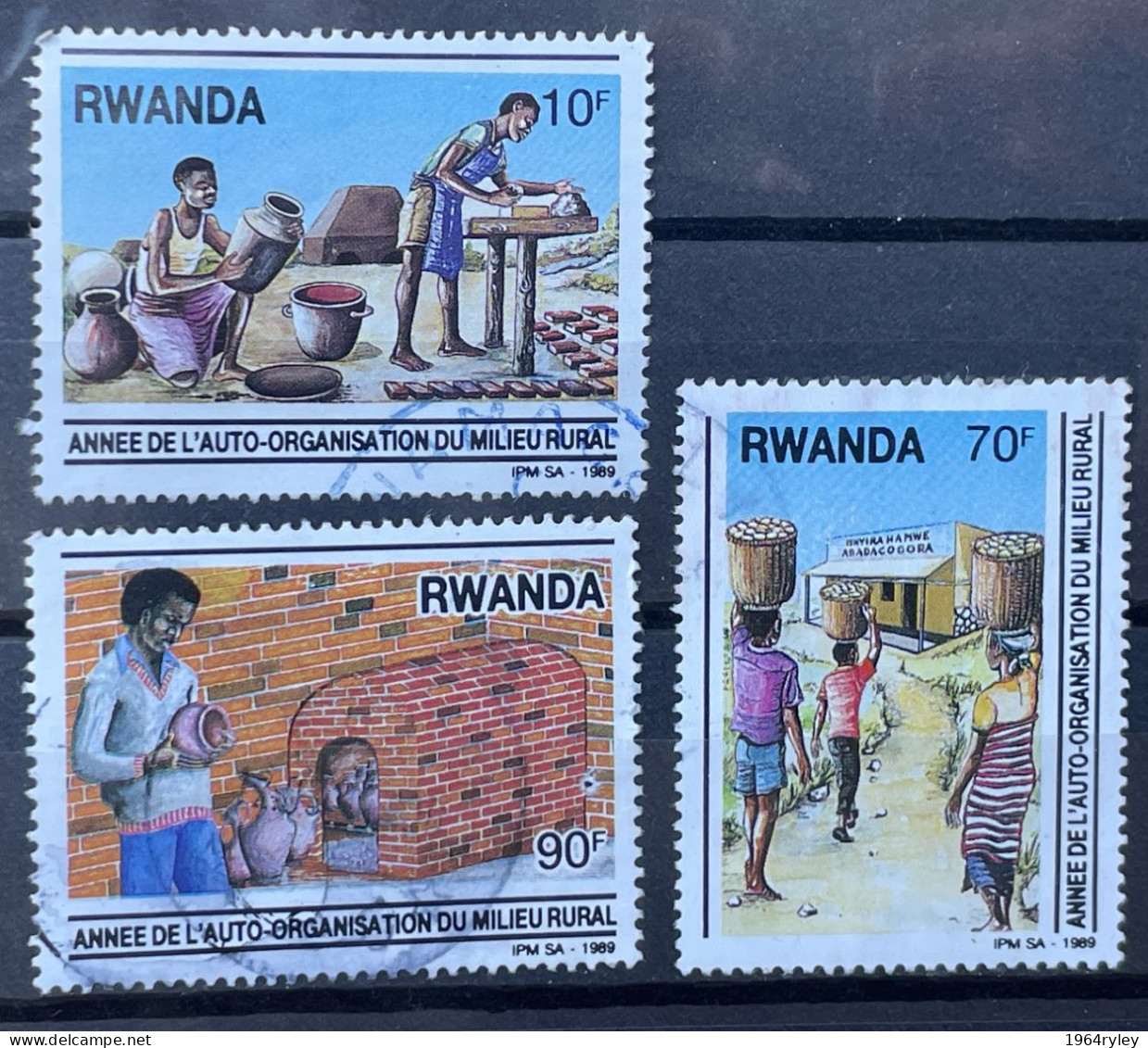 RWANDA -  (0) - 1989 - # 1417/1420  3 Values - Usati