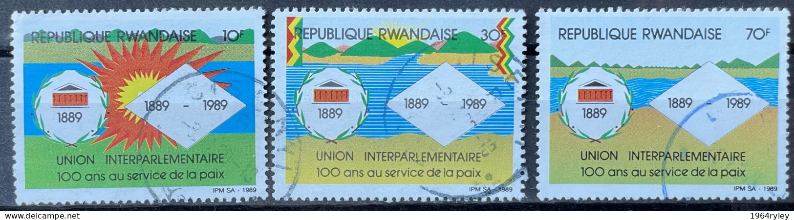 RWANDA -  (0) - 1989 - # 1412/1415  3 Values - Usati