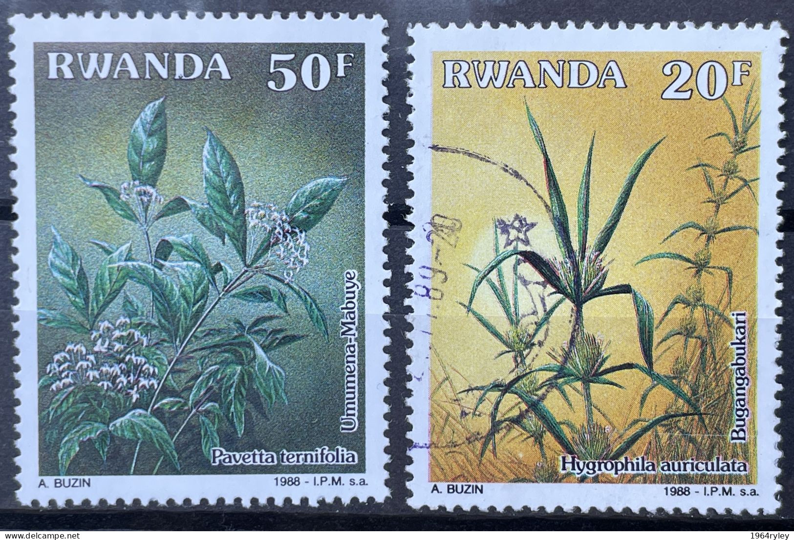 RWANDA -  (0) - 1989 - # 1376/1380  2 Values - Gebruikt